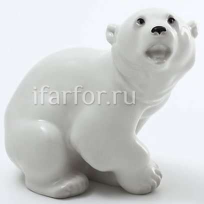 Скульптура Медвежонок м.р. бел. Белый