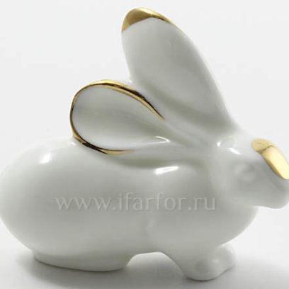 Скульптура «Заяц (з.з.)» Форма: Заяц (з.з.). Костяной фарфор. 53 мм.