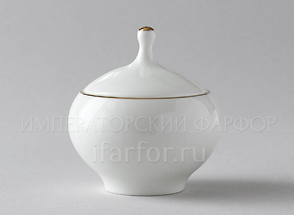 Sugar bowl Gold edging Apple