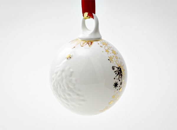 Елочная игрушка в подарочной коробке Шар с елкой Звездопад