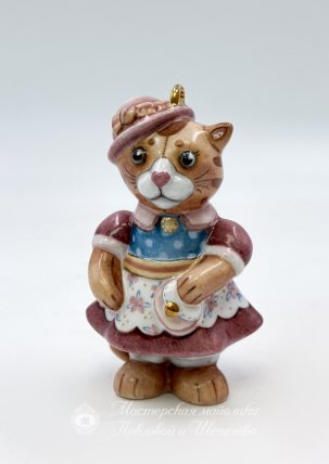 Елочная игрушка Плюшевая кошечка 54 x 95 мм.
