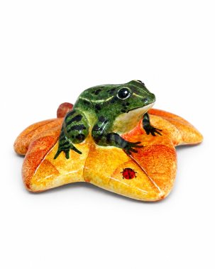 Скульптура Лягушонок на листе 100 x 40 мм.
