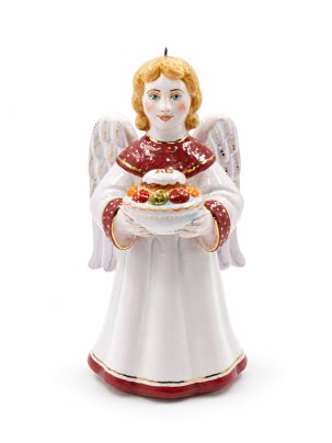 Елочная игрушка Ангел с пасхальными яйцами