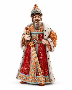 Скульптура Сказка о золотом петушке. Царь Дадон 125 x 236 мм.