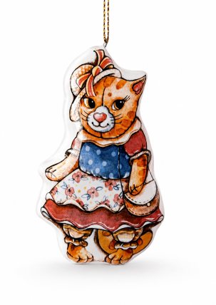 Елочная игрушка Плюшевая кошка