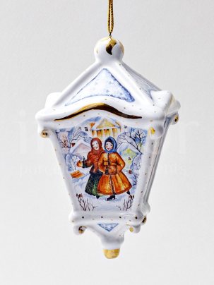 Елочная игрушка Фонарик классический Парочка 75 x 130 мм.