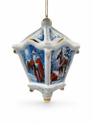 Елочная игрушка Фонарик классический Новогодняя сказка 75 x 130 мм.