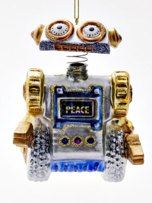 Елочная игрушка Робот 80 x 110 мм.