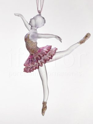 Елочная игрушка Балерина в розовом 2 84 x 126 мм.