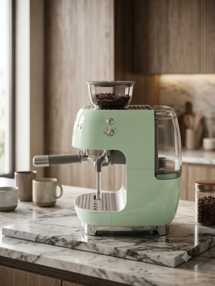 Кофемашина-эспрессо SMEG EGF03PGEU, цвет пастельно-зелёный глянцевый