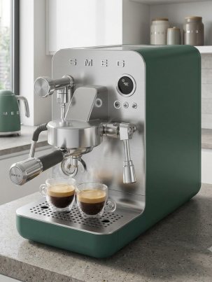 Рожковая эспрессо кофемашина SMEG EMC02EGMEU, цвет изумрудно-зеленый матовый