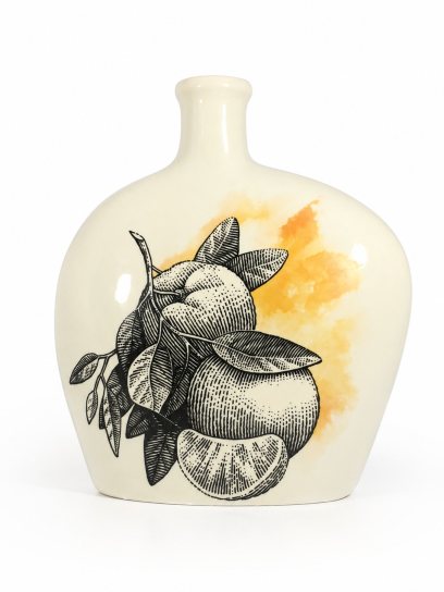 Ваза «Мандарин» Форма: Средняя плоская. Фарфор. 200 мм.