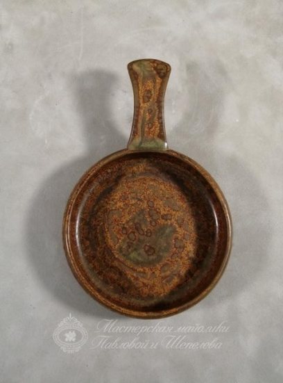 Соусник «с ручкой Розовый мрамор» Фарфор. 95 x 25 мм.