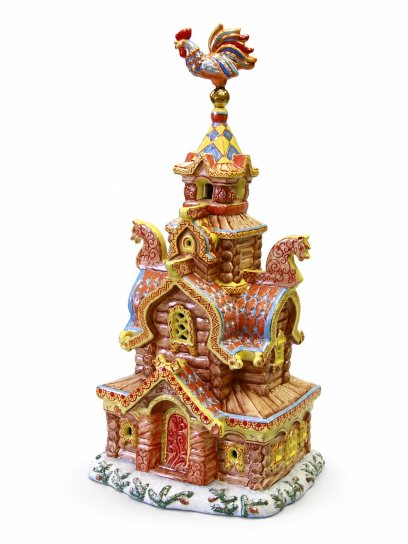 Скульптура «Башня с петушком» Майолика. 125 x 450 мм.