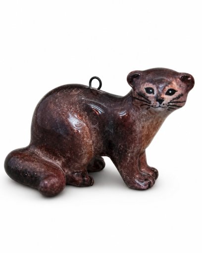 Елочная игрушка «Соболь» Майолика. 65 x 40 мм.