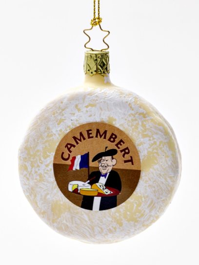 Елочная игрушка «Сыр Camembert» Стекло. 75 x 100 мм.