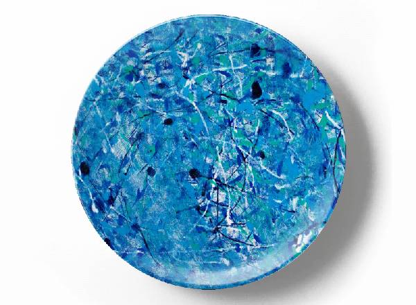 Decorative plate Greg Van Dyke Blue composition 14
