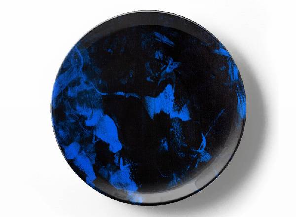 Decorative plate Greg Van Dyke Blue composition 6