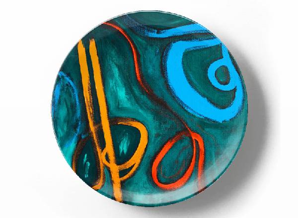 Decorative plate Greg Van Dyke Colorful ribbon