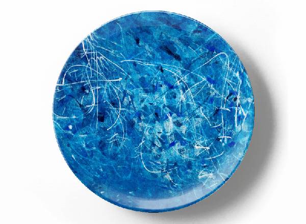 Decorative plate Greg Van Dyke Blue composition 9
