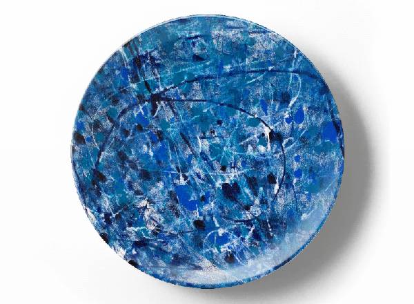 Decorative plate Greg Van Dyke Blue composition 11
