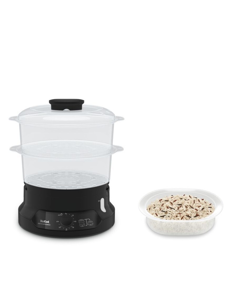 Пароварка электрическая Tefal Minicompact VC139810 с таймером, индикатором уровня воды, 800 Вт