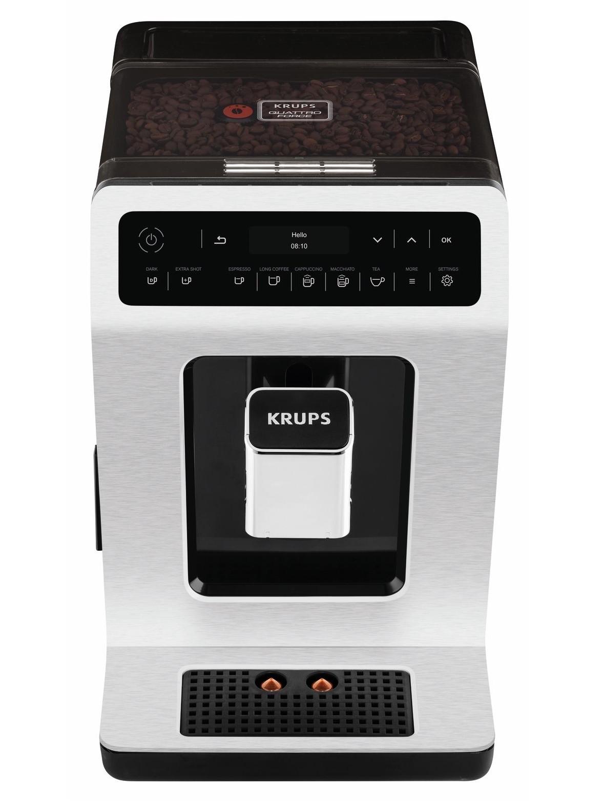 Кофемашина автоматическая Krups Evidence EA891D10 с 15 рецептами, автоматическим капучинатором, сенсорным управлением.