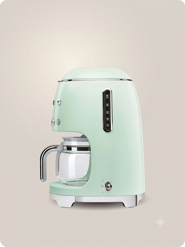 Капельная кофеварка SMEG DCF02PGEU цвет пастельно-зеленый глянцевый