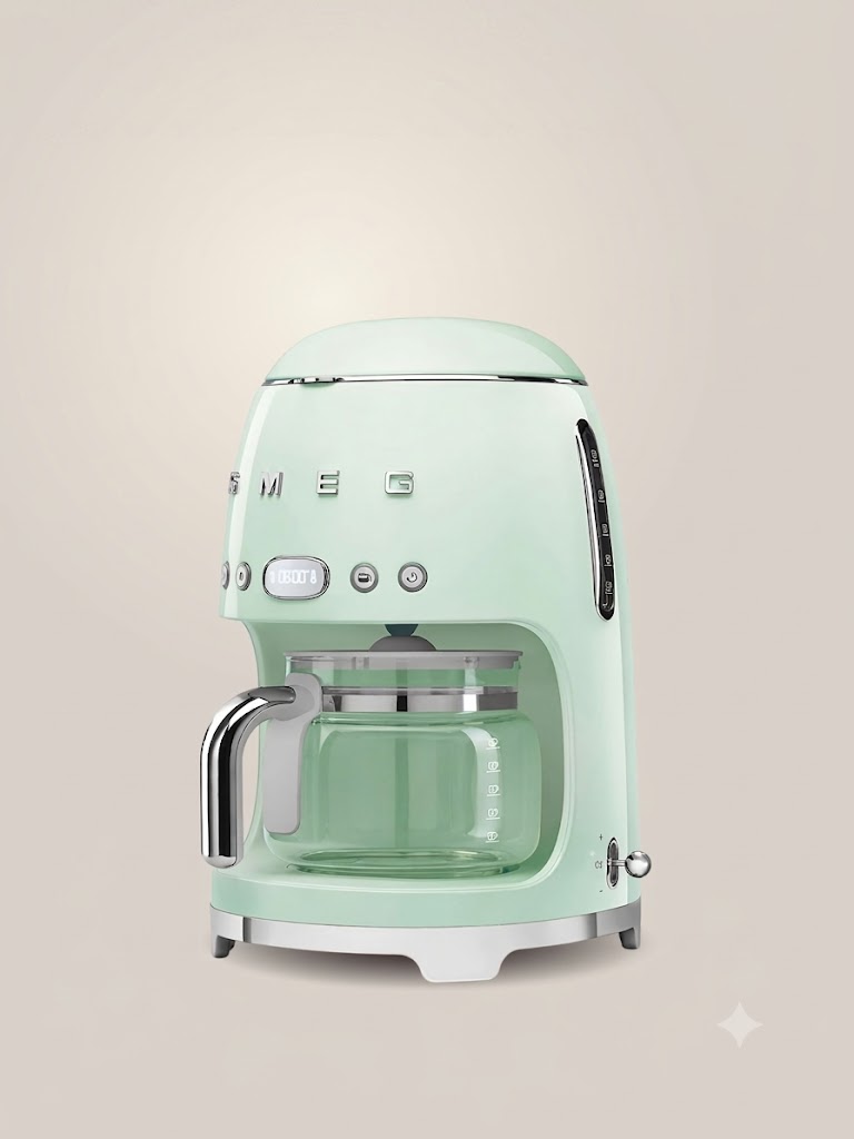 Капельная кофеварка SMEG DCF02PGEU цвет пастельно-зеленый глянцевый