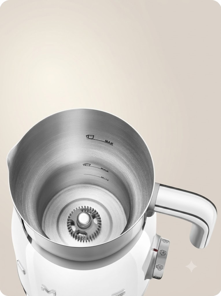 Вспениватель-капучинатор молока SMEG MFF11WHEU Цвет белый глянцевый