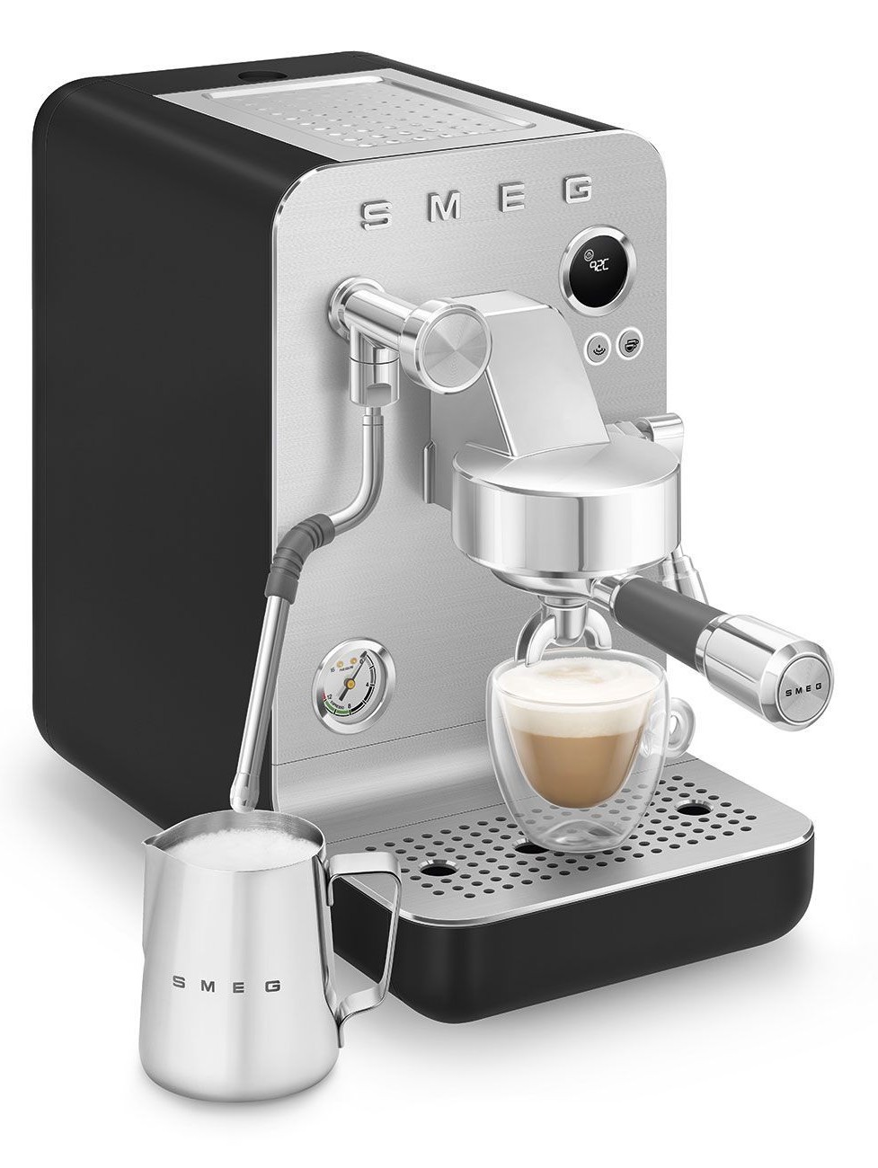 Рожковая эспрессо кофемашина SMEG EMC02BLMEU Цвет чёрный матовый